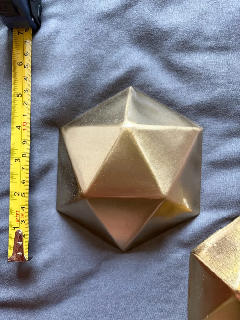 2 Geometric Metallic Decorative Wall Art - Gold Tone